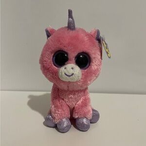 Ty Pink and Purple Plush Unicorn with Glittery Hooves